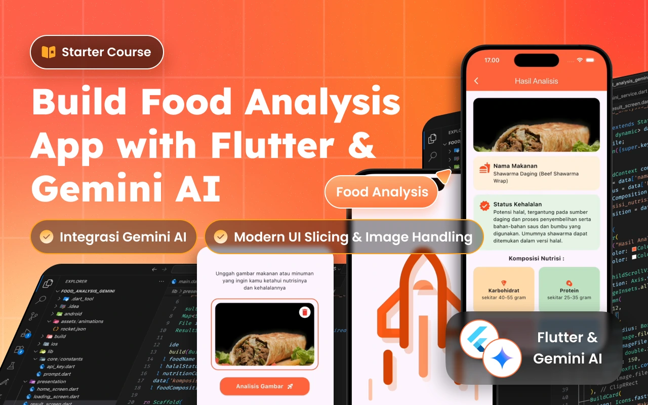 Kelas Build Food Analysis App with Flutter & Gemini AI di BuildWithAngga